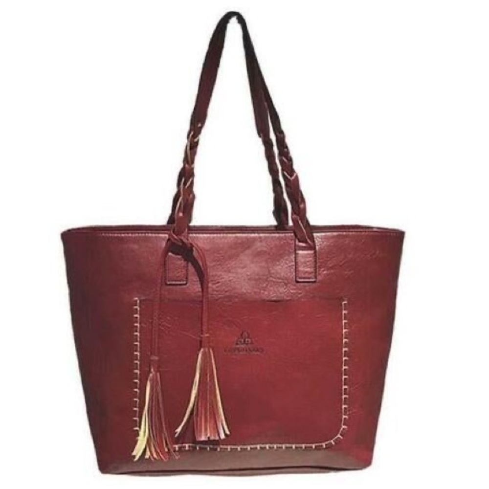 New Handbag with Braided Handle and Stitch Detail